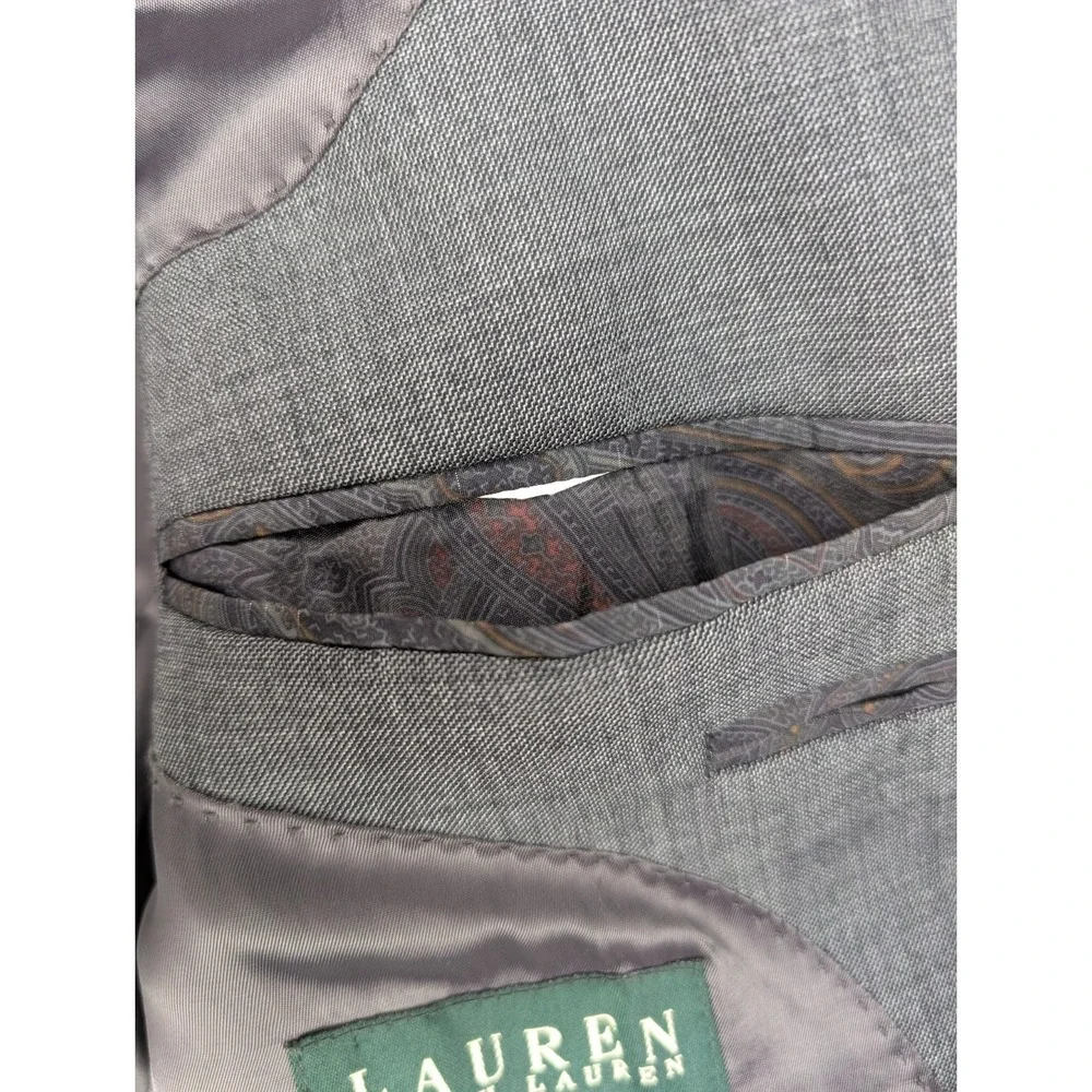 Lauren Ralph‎ Lauren Men's Gray Blazer Jacket 2 Button Size 40R Basic READ